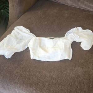 MINKPINK White Puff Sleeve Blouse